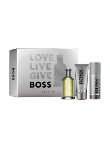 Boss Bottled for men Hugo Boss estuche colonia 100ml + desodorante + gel