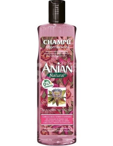 Champú Anian para cabellos seco, teñido o dañado, contiene 400ml.