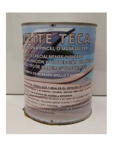 Aceite Teca para madera 1 litros brillo.