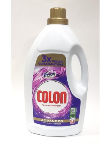 Detergente líquido Colon gel Vanish 64 dosis quitamanchas difíciles.
