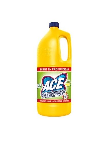 Lejía Ace blanqueador y detergente limón de 2L.