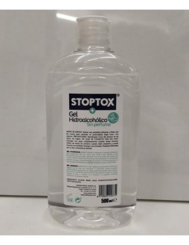 Gel Hidroalcohólico Stoptox, contiene 500ml.