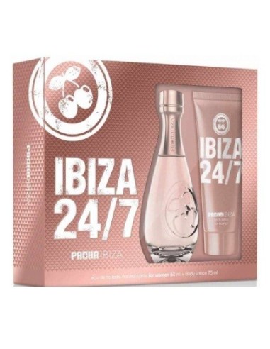 Pacha Ibiza 24/7 for woman estuche eau de toilette spray 80ml + body lotion 75ml