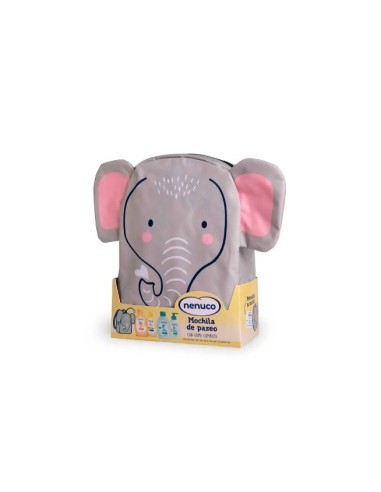 Nenuco estuche mochila elefante para bebé 4 piezas