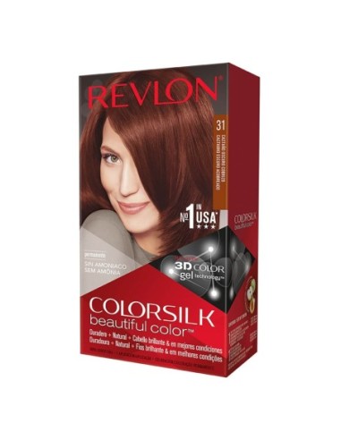 Tinte capilar Colorsilk Revlon 31 castaño oscuro cobrizo