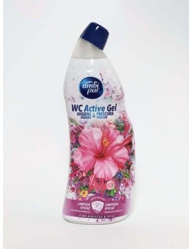 Ambipur wc active gel pink&rose frasco 750 ml