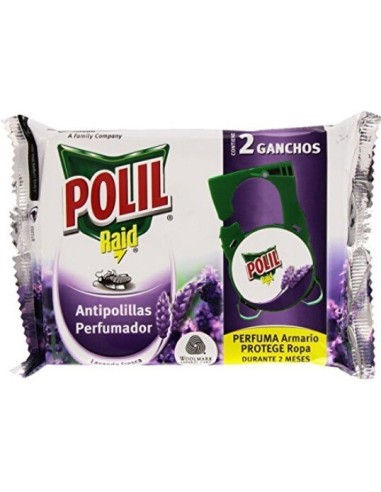 Antipolilla Polil formato colgador para armario contiene 2 unidades.