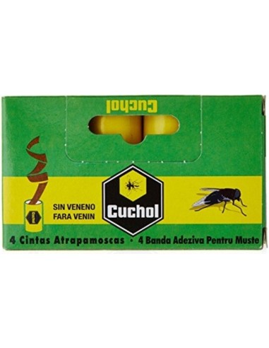 Insecticida cintas atrapamoscas Cuchol contiene 4 unidades.