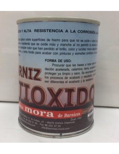 Barniz antioxidante satinado para hierro Mora 500ml.