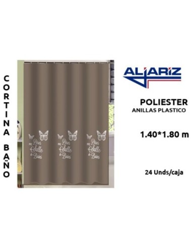 Cortina baño spar chocolate poliester 140x180cm /401132