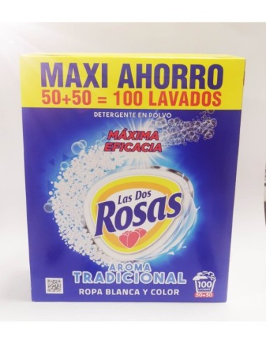 Detergente Las 2 Rosas Maleta 100 Lavados