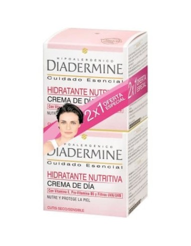 Diadermine hidratante nutritiva pieles secas y sensibles duplo 2x50ml.