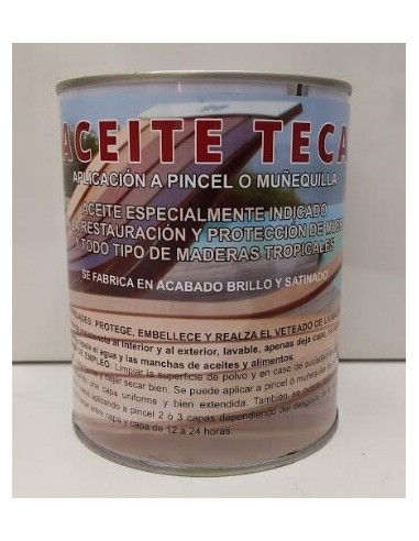 Aceite Teca para madera 1 litros satinado.