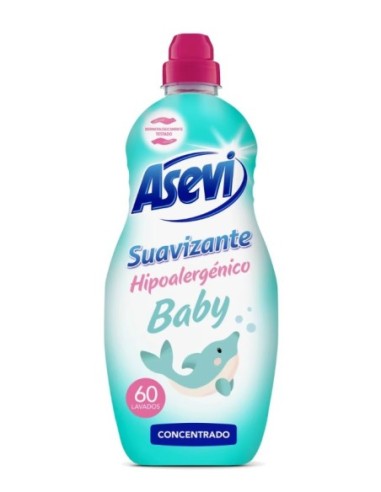 Suavizante Asevi Baby, contiene 60 lavados concentrado.