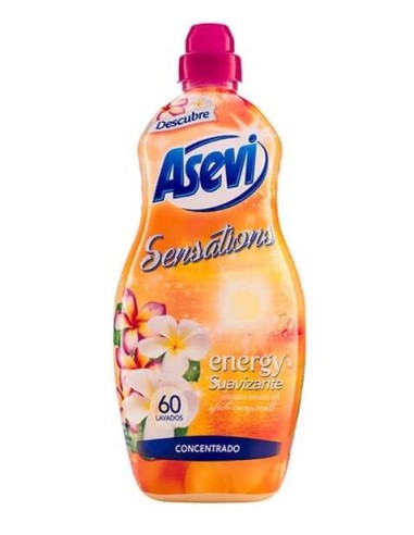 Suavizante Asevi Sensations energy, contiene 60 lavados concentrado.