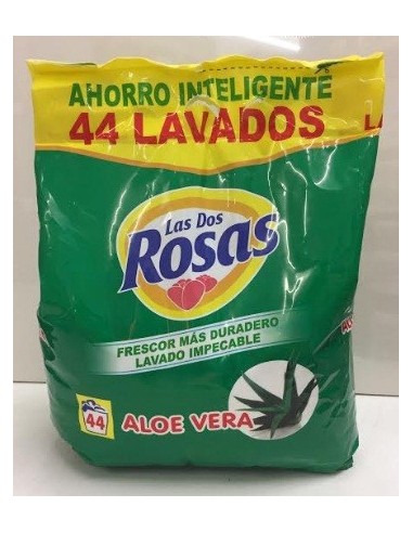 Detergente polvo las Dos Rosas aloe vera 44 dosis 3080g.