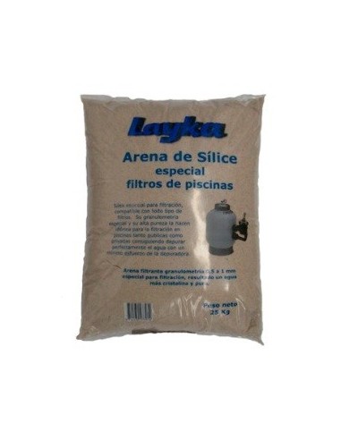 Arena filtros saco 25Kgs. para piscinas 0,4 a 0,8