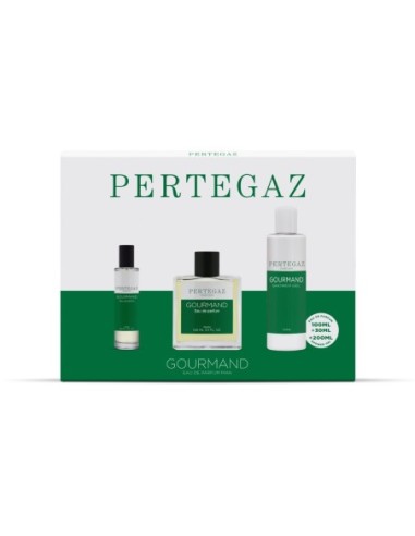 Pertegaz gourmand set perfume hombre 100+gel+mini