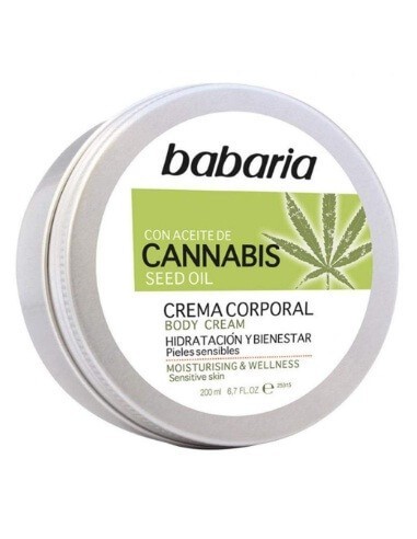 Babaria crema corporal con aceite de Cannabis hidratación y bienestar de 200 ml.