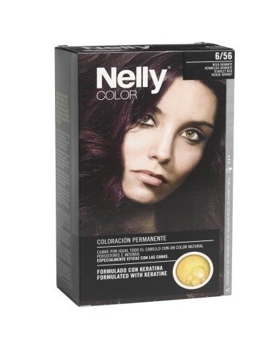 Tinte Capilar Nelly Color 6/56 Rojo Granate