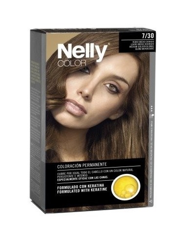 Tinte Capilar Nelly Color 7/30 Rubio Medio Dorado