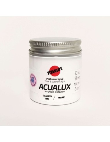 Acualux blanco mate 800 pintura al agua 75 ml.
