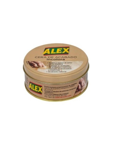 Cera ALEX de acabado incolora, tarrina de 250 gramos.