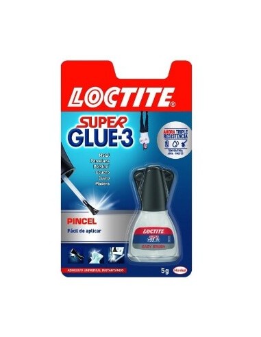 Pegamento super Glue-3 Loctite pincel de 5grs.
