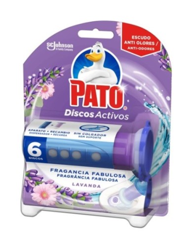 WC Pato discos activos lavanda aplicador + recambios 36ml anti-olor