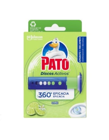 WC Pato discos activos fragancia lima aplicador + recambios 36ml anti-olor