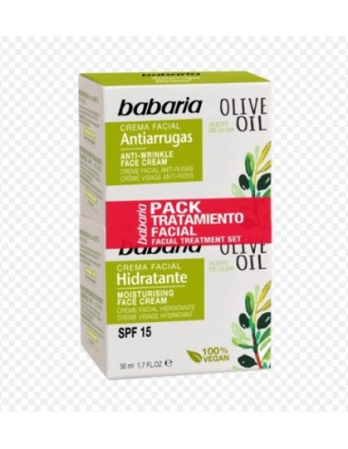 Babaria tratamiento facial hidratante anti-arrugas aceite de oliva duplo 50ml