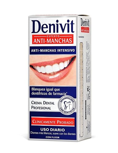 Dentífrico denivit fluor antimanchas intensivo 50ml.
