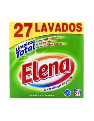 Detergente Elena caja 27 cazos poder de limpieza en agua fria