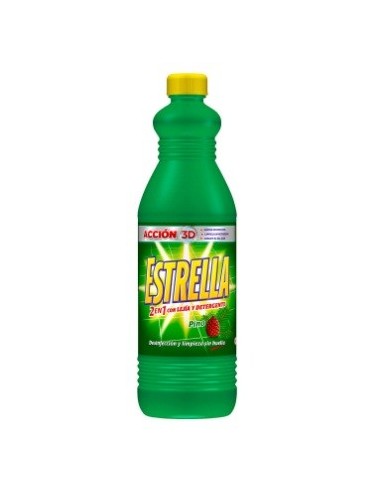 Lejia Estrella con detergente Pino elimina alérgenos 1,43 litros.