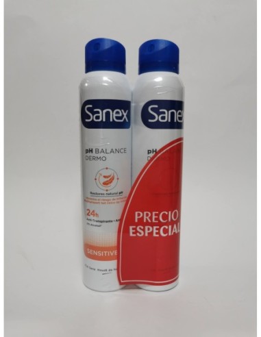 Desodorante Sanex sensitive Dermo 24 horas duplo spray 200ml