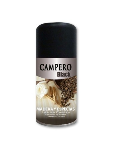 Ambientador Campero black madera y especias recambio spray 250 ml