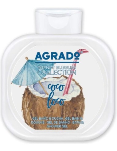 Gel de baño Agrado coco loco, contiene 750 ml.