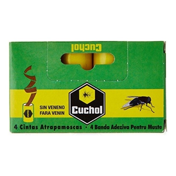 Insecticida cintas atrapamoscas Cuchol contiene 4 unidades.