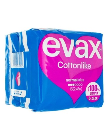 Compresa Evax normal cottonlike con alas 16 unidades