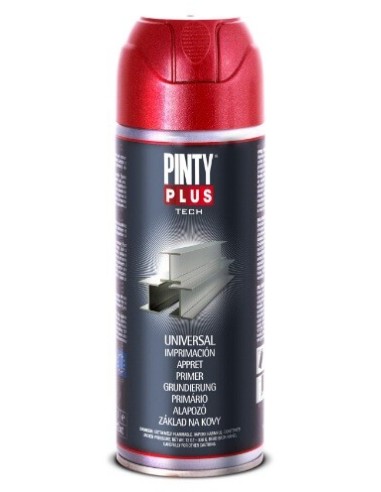 Pintura Spray Pinty Plus Imprimación Ferrica color gris de 200ml.