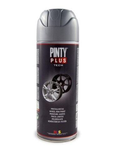 Pintura Spray Pinty Plus Pintallantas Plata de 400ml.