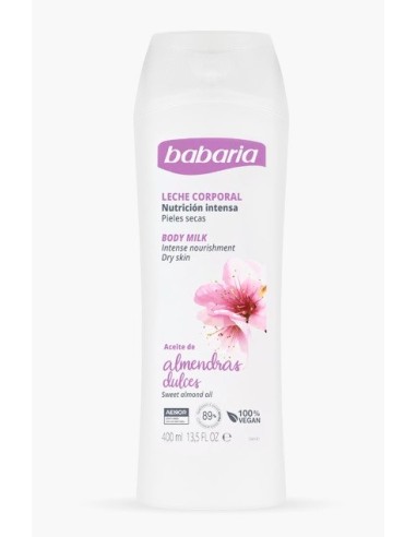 Babaria body milk para pieles secas con aceite de almendras 400 ml.