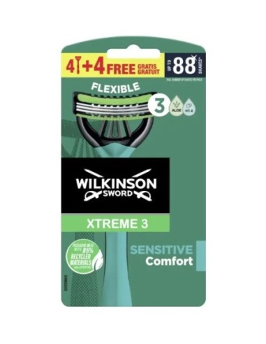 Cuchillas Wilkinson sword xtreme3 sensitive 4 unidades