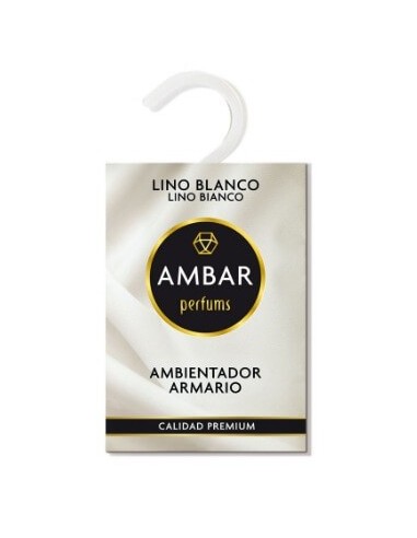 Ambientador Ambar para armarios lino blanco, contiene 13grs.