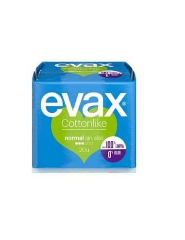 Compresa Evax Ultra Normal cottonlike sin alas 20 Unidades