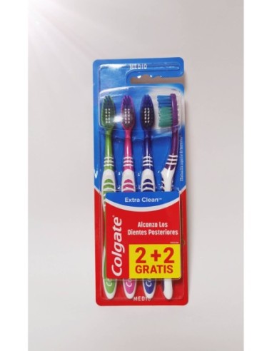 Cepillo dental Colgate Extra Clean medio, formato 2+2