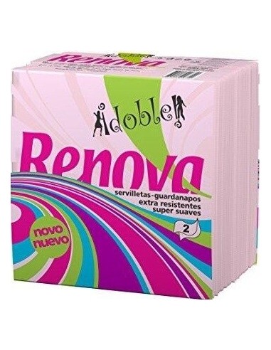 Servilleta Renova doble 2 capas 33x33 cm. 60 unidades