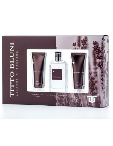 Titto Bluni essenza di toscana hombre set eau de toilette75 ml+gel+after