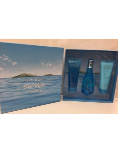 Cool Water de Davidoff for her estuche 100ml + gel 75 + loción corporal 75 ml.