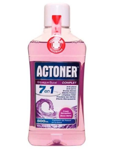 Enjuage bucal Actoner 7 en 1 limpieza total, contiene 500ml.